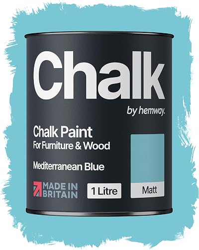 Hemway Mediterranean Blue Chalk Paint 1L Matt Finish Furniture & Walls