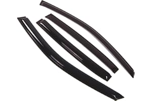TuningPros Outside Mount Window Vent Visors Rain Guards Compatible with Chevrolet Malibu 2004-2007 | Side Window Wind Deflectors Rain Shields | Smoke Tinted, 4 Pcs Set, DGWV-075