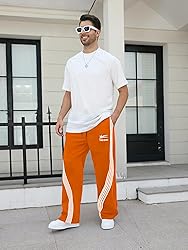 GORGLITTER Men's Baggy Wide Leg Sweatpants Y2K