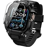 ULTIMAL Rugged Band with Case for Apple Watch 49mm, Military-Grade Shockproof Protective Strap for Men, All-in-One Outdoor Sport Watch Band Compatible with Apple watch Ultra 3/2/1 (Black)