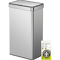 EKO Nova Sensor Trash Can, 21 Gallon/80 Liter Stainless Steel