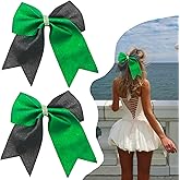 2Pcs Green & Pink Hair Bows – Witch Hair Accessories, Witch Merch Gifts for Women, Inspired Clips for Musical Fans & Costume Parties (Green)