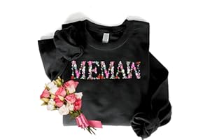 Regamor Embroidery Floral Memaw Sweatshirts For Grandma Gift Sweatshirt From Grandkids Flower Gift Mothers Day Christmas