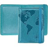 kandouren Passport and Vaccine Card holder Cover Case,Travel Accessories for Men and Women, Passport Wallet with Vaccine Card Protector Slot(green map)