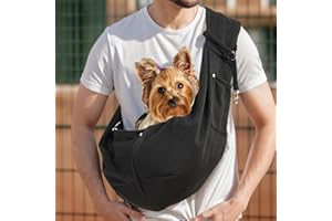 Small Dog Sling Carrier, Puppy Carrier for 3-10 lbs pet, Dog Purse Pouch Satchel, Adjust Travel Hand-Free Safe Bag Suitable f