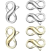 PATIKIL 9mm x 16mm Double Opening Lobster Clasp, 6 Pcs Necklace Bracelet Extender Clasp and Closures Connector Set for Jewelry Making Repair Anklets, Light Silver Tone Gold Tone