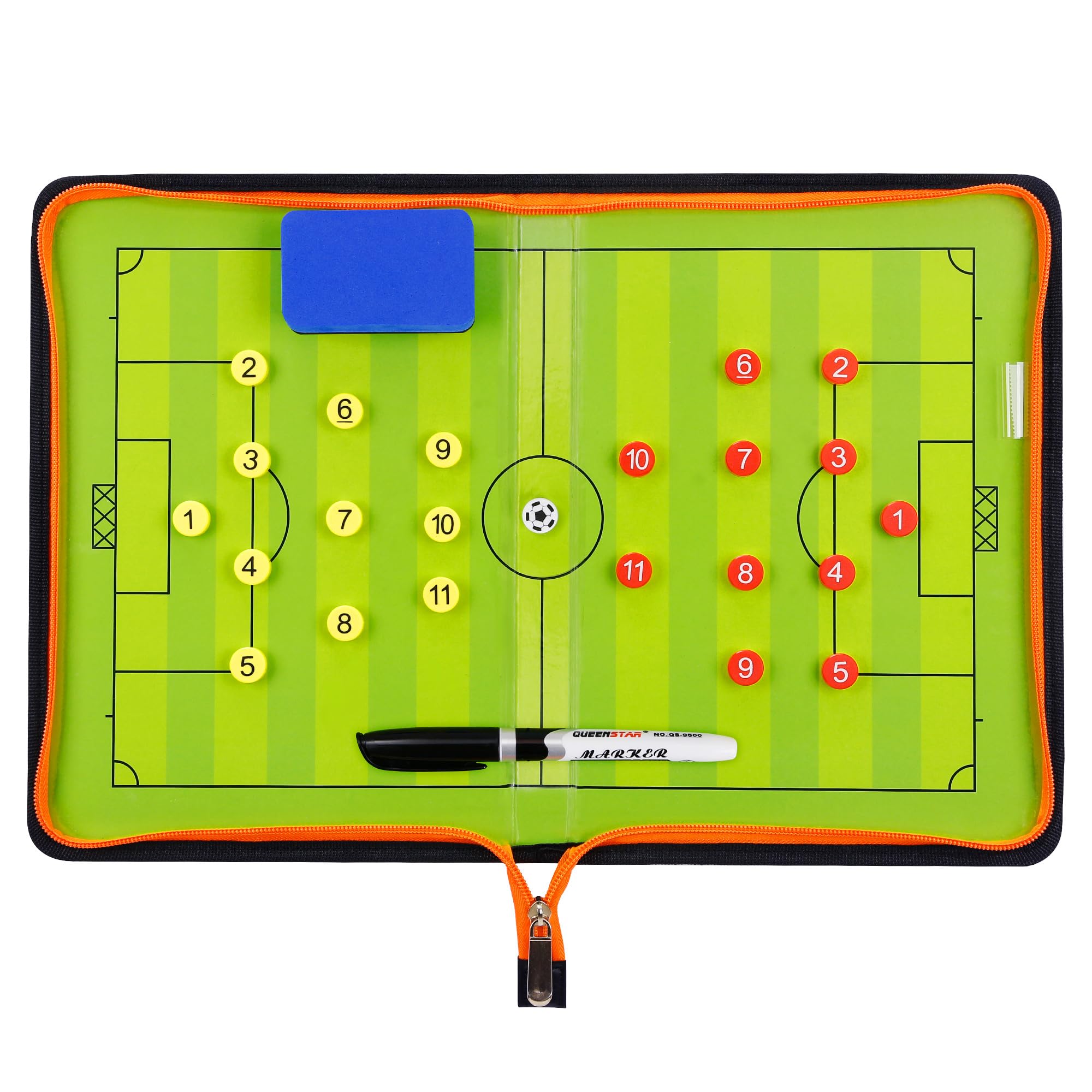Boclay Football Tactics Board Portable Football Coaching Marker Board with Magnets, Whiteboard Marker, Eraser