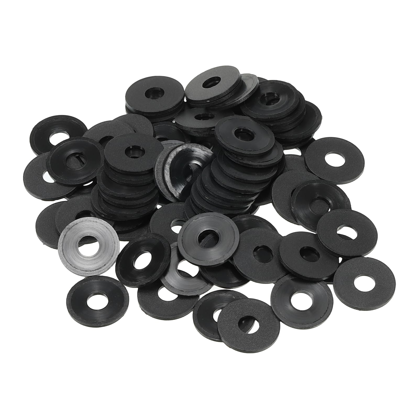 PATIKIL M5 Nylon Flat Washer, 120 Pack 5mm ID 15mm OD 1mm Thick Sealing Spacer Gasket Ring for Faucet Pipe Water Hose Fastener Bolt, Black