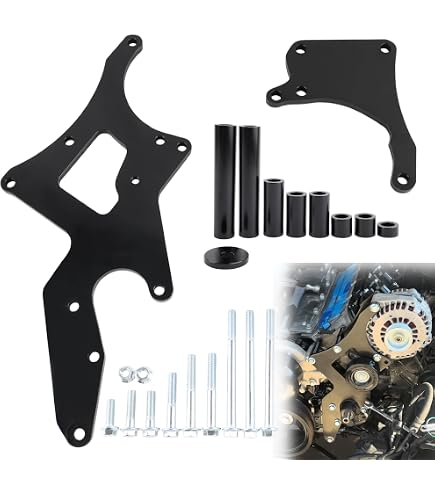 LS Alternator & Power Steering Brackets Kit With Belt Tensioner - For Vortec Truck Engines 4.8L-6.2L, CNC Aluminum, 1/2" Thick