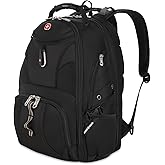 SWISSGEAR 1900 ScanSmart Laptop Backpack, Fits Most 17-Inch Laptops, TSA-Friendly Lay-Flat Design, RFID Protection, and Tablet Pocket, Black, 31L, 18.5-Inch