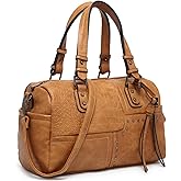 Dasein Women Soft Vegan Leather Barrel Bags Large Hobo Top Handle Work Totes Satchel Handbags Shoulder Purse