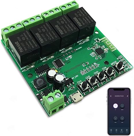 Newgoal Mdulo de rel de interruptor inteligente WiFi de 4 canales la
aplicacin TUYASmart Life se utiliza para el control remoto del hogar
inteligente el tiempo instantneo es ajustable Precio estimado 19.99 €