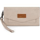 Montana West X Wrangler Woman Wallet Large Wristlet Women's Wallets, Card Cases & Money Organizers Trifold Wristlet Wallet with Coin Purse and Rfid Lining