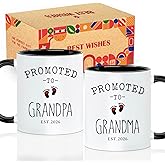 Promoted to Grandparents Grandma & Grandpa 2026 Mugs Set - New Grandparents Coffee Mug Gifts First Time, - Baby Reveal Pregnancy Announcement Gifts for Grandparents -27