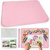 Large Silicone Mat for Crafts, 24"X19.7" Art Mat with Raised Edges for Clay, Resin, Slime, Jewelry-Making Table Protection Heat-Resistant Paint Mats, pink