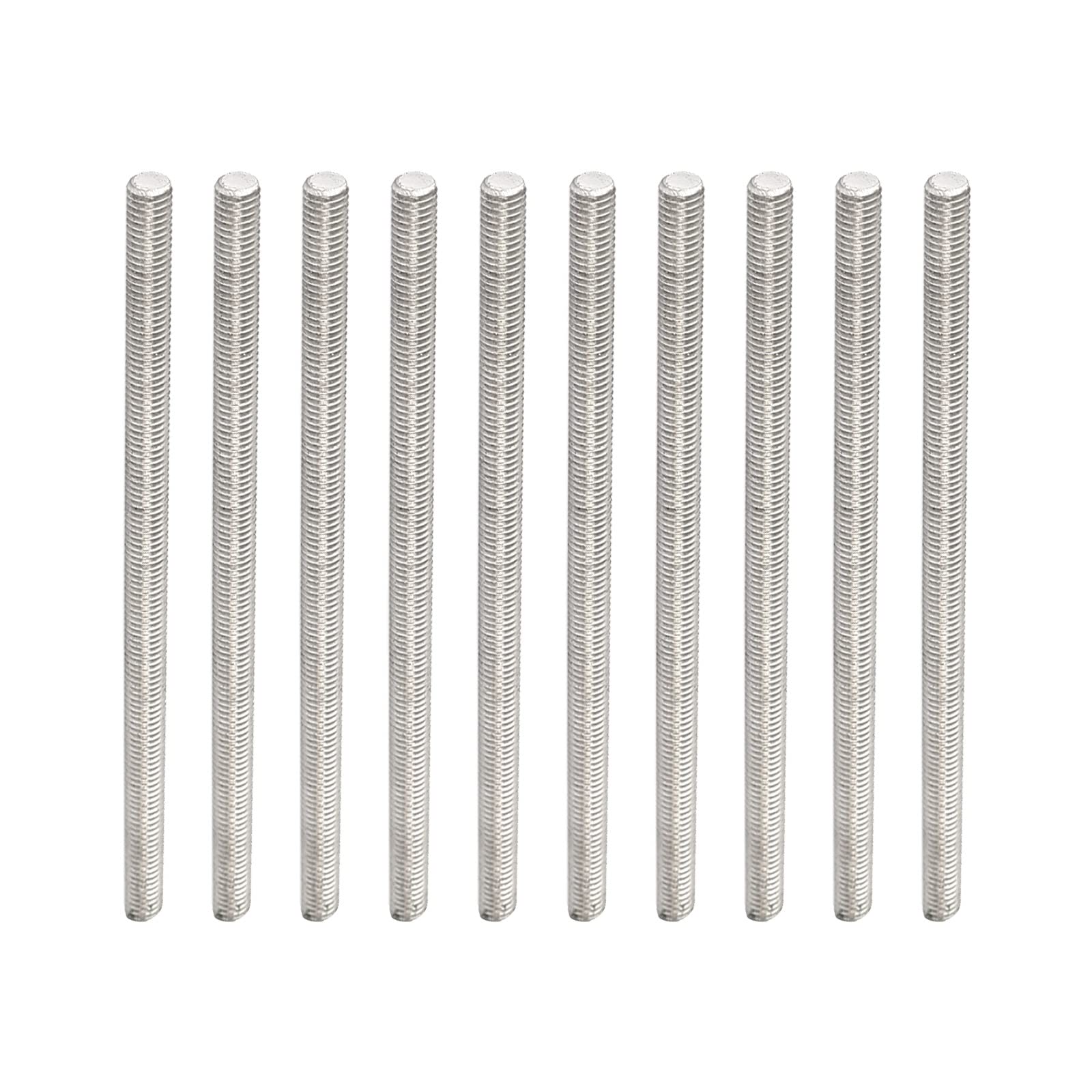 Rebower Fully Threaded Rod 304 Stainless Steel Rod Bar Studs, [for Hangers and Clamps and U-Bolts] - M6 x 120mm Male Threaded /Silver/10Pack — image 1