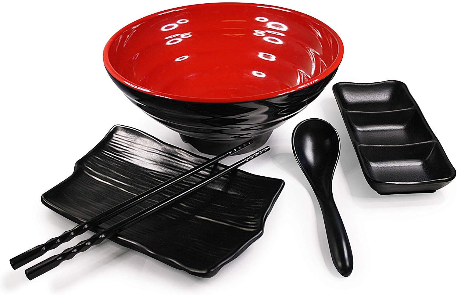 Melamine Ramen Bowl Dining Set 2 Place Settings of Large