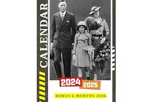 2024 - 2025 Calendar: Historical and Royal Calendar, Jan 2024 to Jun 2026, 30 Months, 17" x 11" Opened, Educational and Inspi