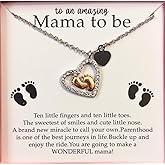 ADORELLE Mothers Day Gifts, Gifts For moms,Mommy to Be Sterling Silver Baby Feet Necklace,Valentines Day