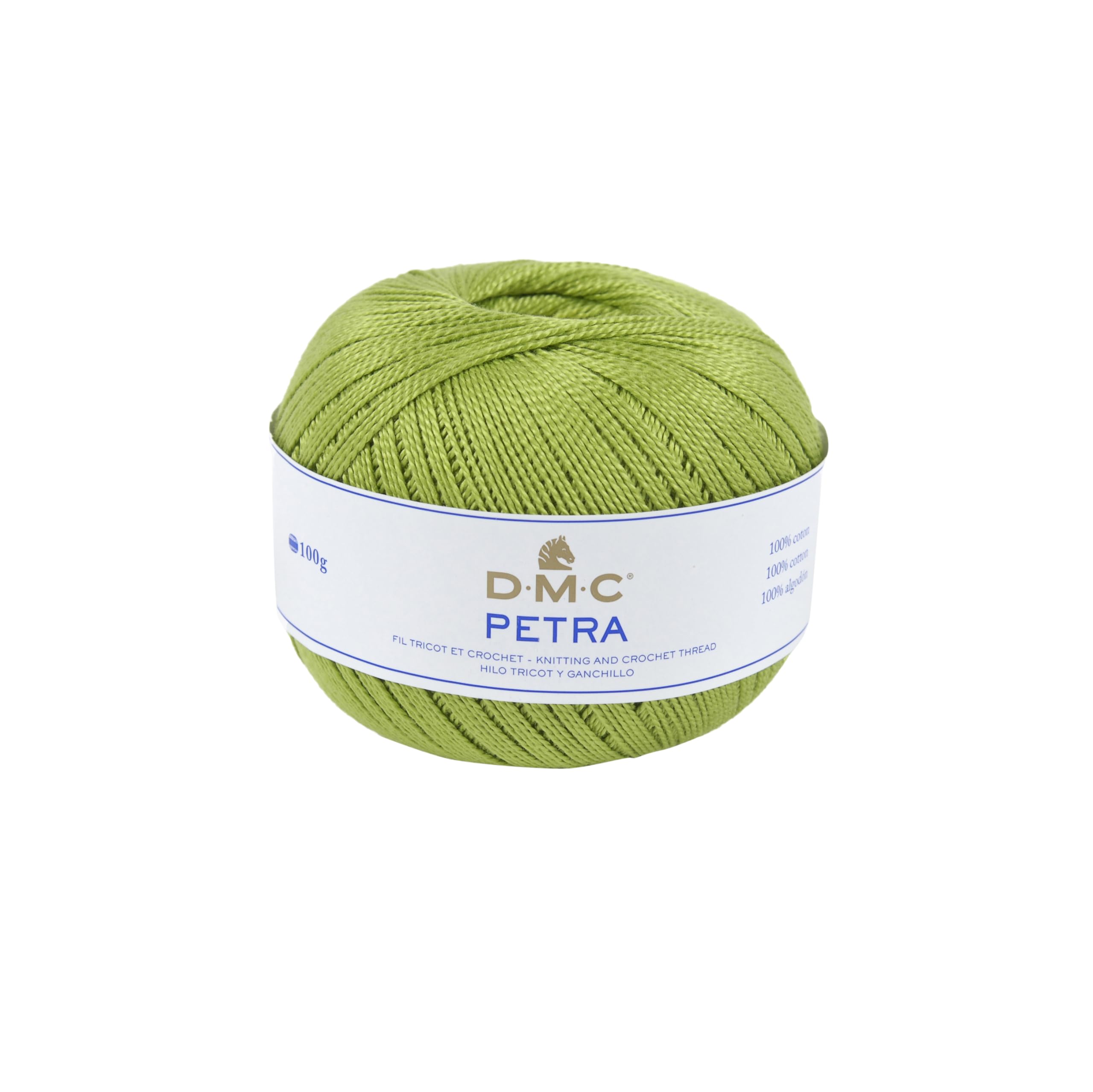 DMC Petra Yarn, 100% Cotton, Green (5907), Size 5