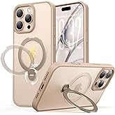 Peerock for iPhone 16 Pro Case: with 360° Spin Magnetic Stand, Camera Control Button, Fit for MagSafe, Military Drop Protection Slim Protective Phone Cover for 16Pro with Ring Kickstand, 6.3", Desert