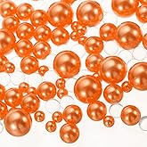 PATIKIL 150 Pieces Floating Beads, 8/14/20mm Vase Fillers, Orange