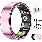 Smart Ring for Women & Men, Health Tracker Ring with Heart Rate, Blood Oxygen,Blood Pressure, IP68 Waterproof Fitness Ring, Sleep Tracker for iPhone and Android, No APP Fee (Lavender Pink, 9#)