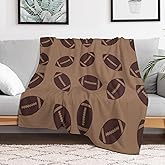 Football Throw Blanket Soft Cute Sport Blankets for Kids Fuzzy Flannel Rugby Game Throw Blankets Football Lover Gifts for Adults Men Women, 50"x60", Dark Brown