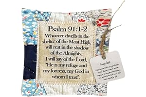MZIILYRN Handmade Pocket Prayer Quilt with Wooden Cross Inside, Colorful Sewn Quilts for Spiritual Comfort, Christian Gift for Family, Friends, and Yourself (C)