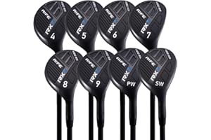 Rife Golf RX7 Senior Mens Right Handed Standard Length A Lite Light Mature Senior Flex Graphite All True Utility Hybrid Irons Set 4 5 6 7 8 9 PW SW Ultra Forgiving Golf Clubs