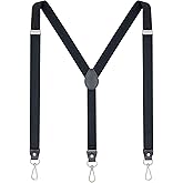 Ausukler Suspenders for Women with 3 Swivel Hooks and 1" Width Strap for Jeans and Shorts, also for Slim or Young Men