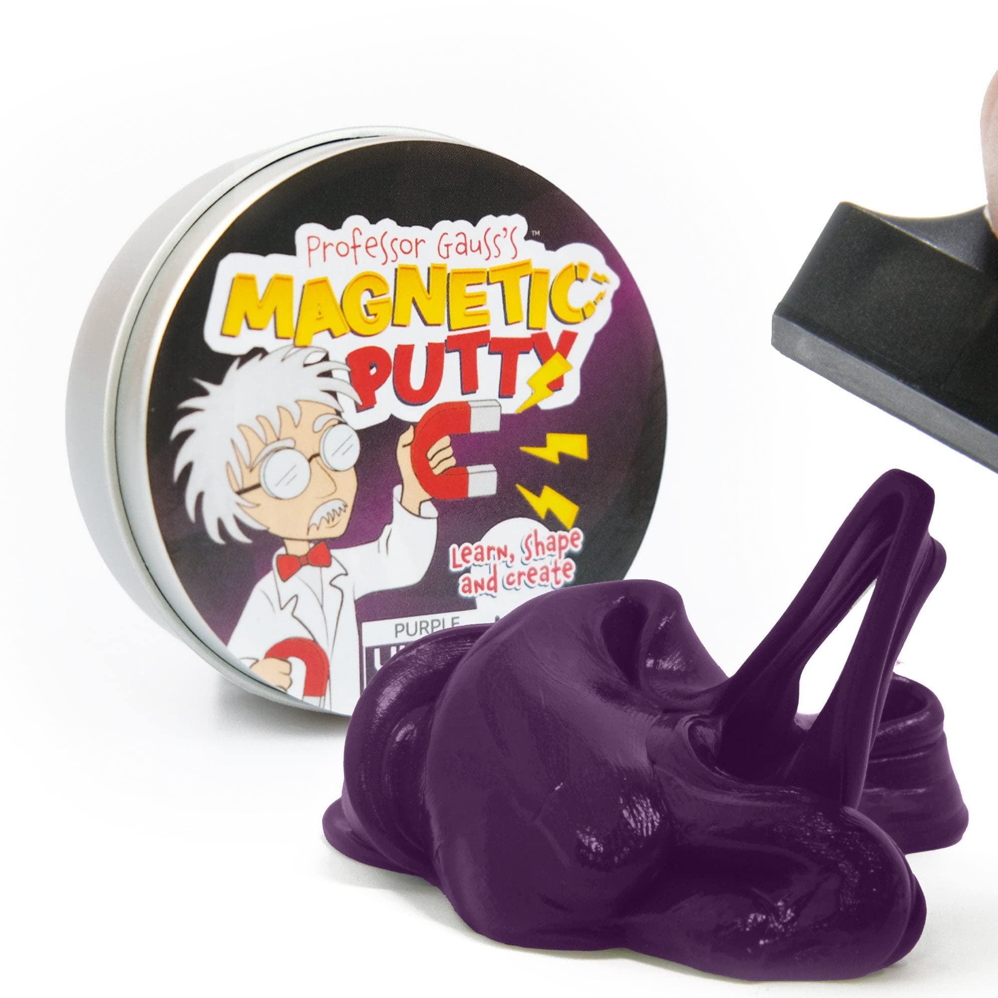 Professor Gauss™ Magnetic Putty with Skittle Magnet for Kids, Boy, Girl, Science, Learning, and Fun - Purple Goo