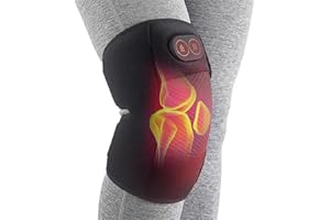 Heated Knee Massager, Cordless Knee Heating Pad with 3 Heating Levels and 3 Vibration Modes, 3000mAh Rechargeable Heated Knee