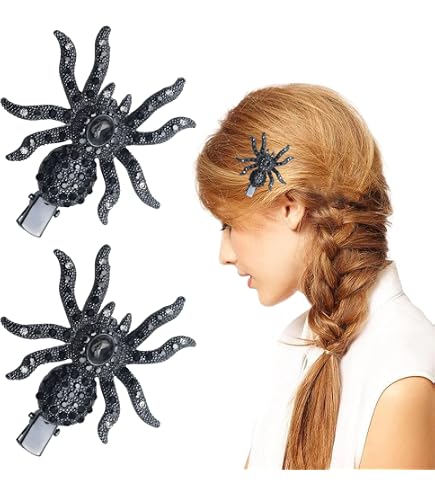 Smiffys Pinzas Para El Pelo De Araña – Set De 3 Horquillas Con Diseño De Araña Para Halloween Y Fiestas