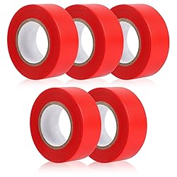 MOWPOG 5 Pack Red Flagging Marking Tape, 1" x