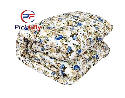 India Get Shopping Pickfully Microfiber Floral Printed Double Bed Reversible AC Blanket/Dohar for Home (85x100 inches, Multicolor)