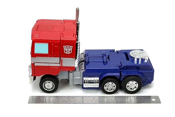 JADA TOYS – TRANSFORMERS OPTIMUS PRIME CONVERTING RC VEHICLE – KIDS TOYS GIFT WITH TRANSFORMATION FROM TRUCK TO ROBOT – LIGHTS & SOUNDS – FULL FUNCTION REMOTE CONTROL – 13″ LONG