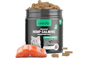 Hemp Calming Chews for Cats Anxiety 200 pcs - Feline Anxiety Relief with Melatonin - for Stress, Travel, Check-up, restlessne
