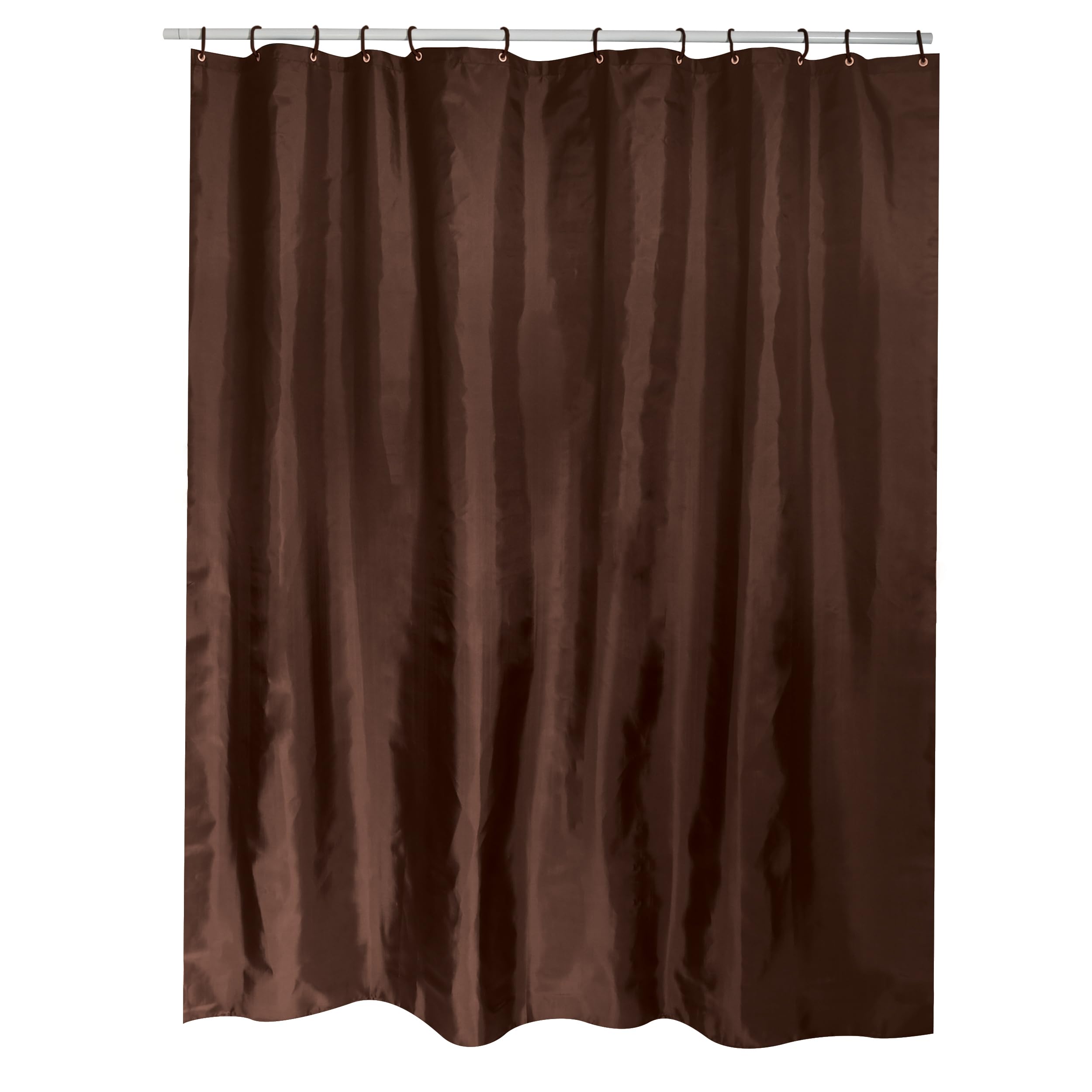 MSV Polyester Shower Curtain, Chocolate Brown, 180 x 200 cm