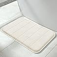 Yimobra Memory Foam Bath Mat Rug, 24 x 17 Inches, Comfortable, Soft, Non-Slip, Super Absorbent, Quick Drying Bathroom Rug for Floor, Tub & Shower, Machine Washable, Thick, Cream