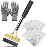 wanguan Razor Blade Scraper with 20 PCS Extra Blades and Gloves. | 4"Heavy-Duty Floor Scraper,Ideal for Cleaning Windows,Glass,Tiles,Wall,Labels,DIY Renovators,Professional Cleaners