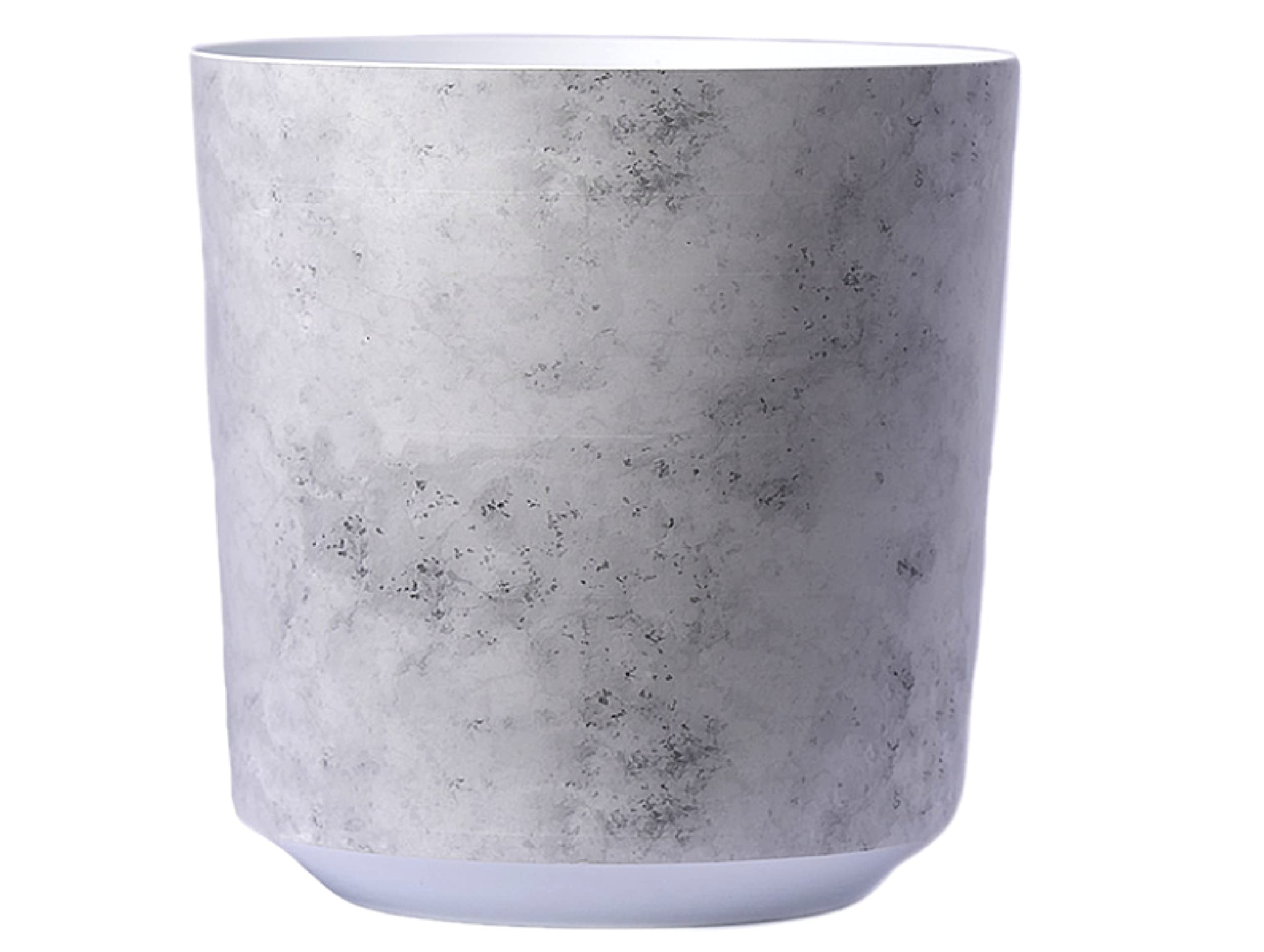 Home Garden Ornaments Solo Plant Pots Indoor 19.5cm Diameter - Plastic Plant Pot with Original Motif of White Marble - Plastic Flower Pots Outside – Decorative Flower Pot (Ø19.5cm, White Marble)