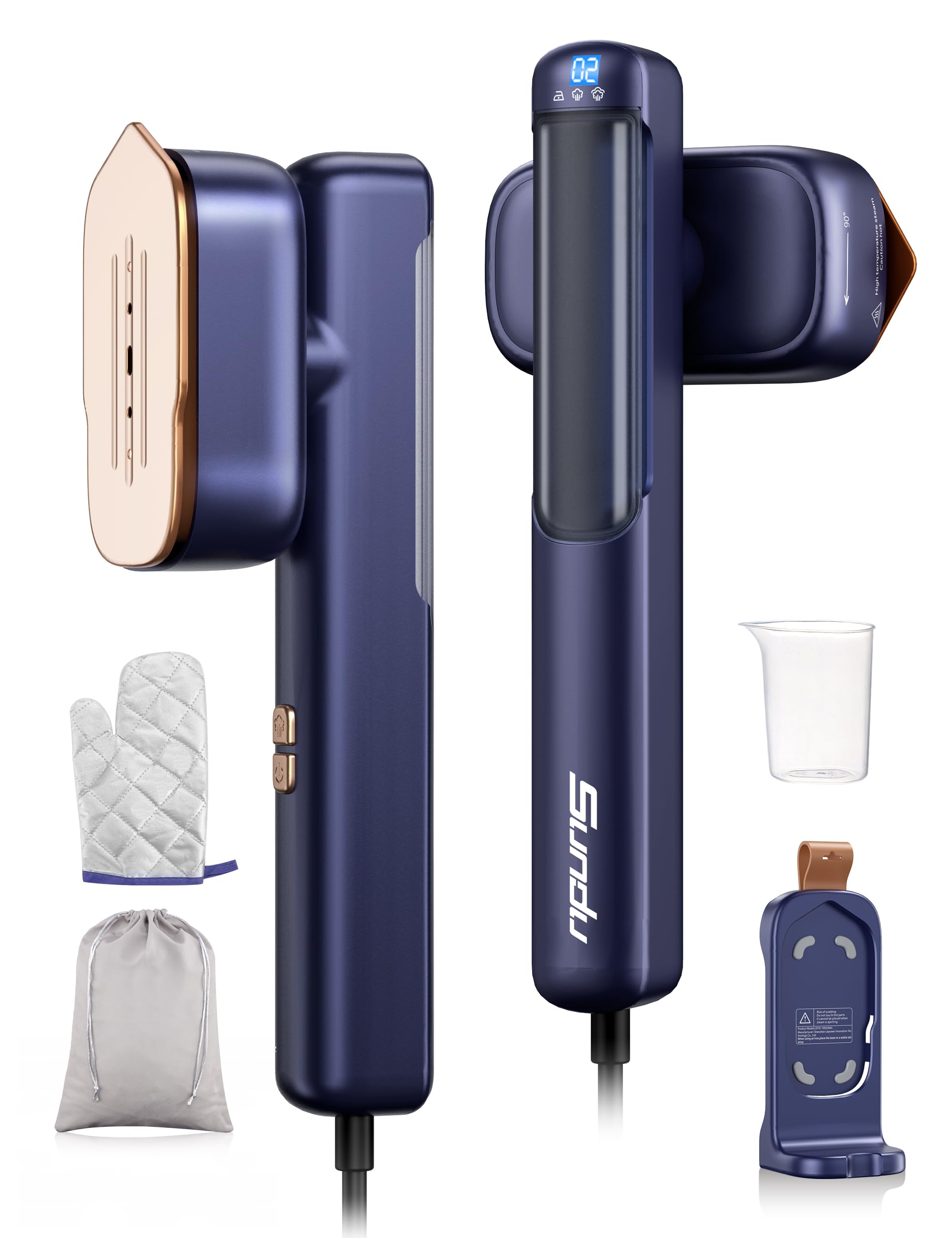 Photo 1 of Smart Travel Steamer for Clothes, 100V-240V Portable Iron, 15s Fast Heat Up, 2 in 1 Steamer & Iron, LED Display, 100ml Large Water Tank, Compact Travel Size Ideal for Worldwide & European Use