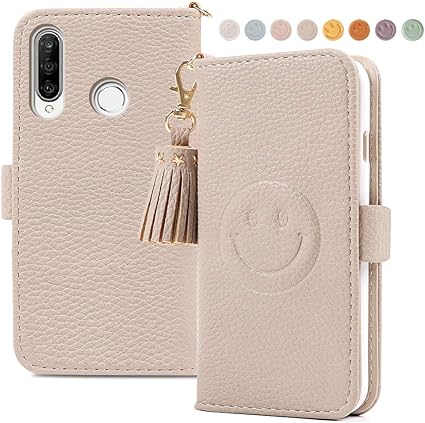 Amazon Co Jp Huawei P30 Lite ケース 手帳型 かわいい プレゼント P30 Lite Premium 携帯カバー スマホケース Hwv33 手帳型ファーウェイp30 人気女性 携帯カバー スマイリー タッセル ケースお洒落 シンプル 笑顔 P30 Lite 電話 ケース おしゃれ 気質 財布型 贈り物