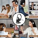 Wantek Wireless Headset with Mic Bluetooth 5.3 Noise Canceling PC view 6