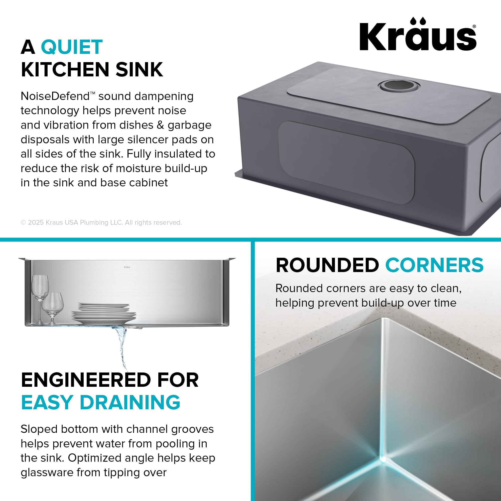 KRAUS Standart Pro 30 -inch Undermount Single Bowl 16 Gauge Stainless Steel Kitchen Sink, KHU100-30