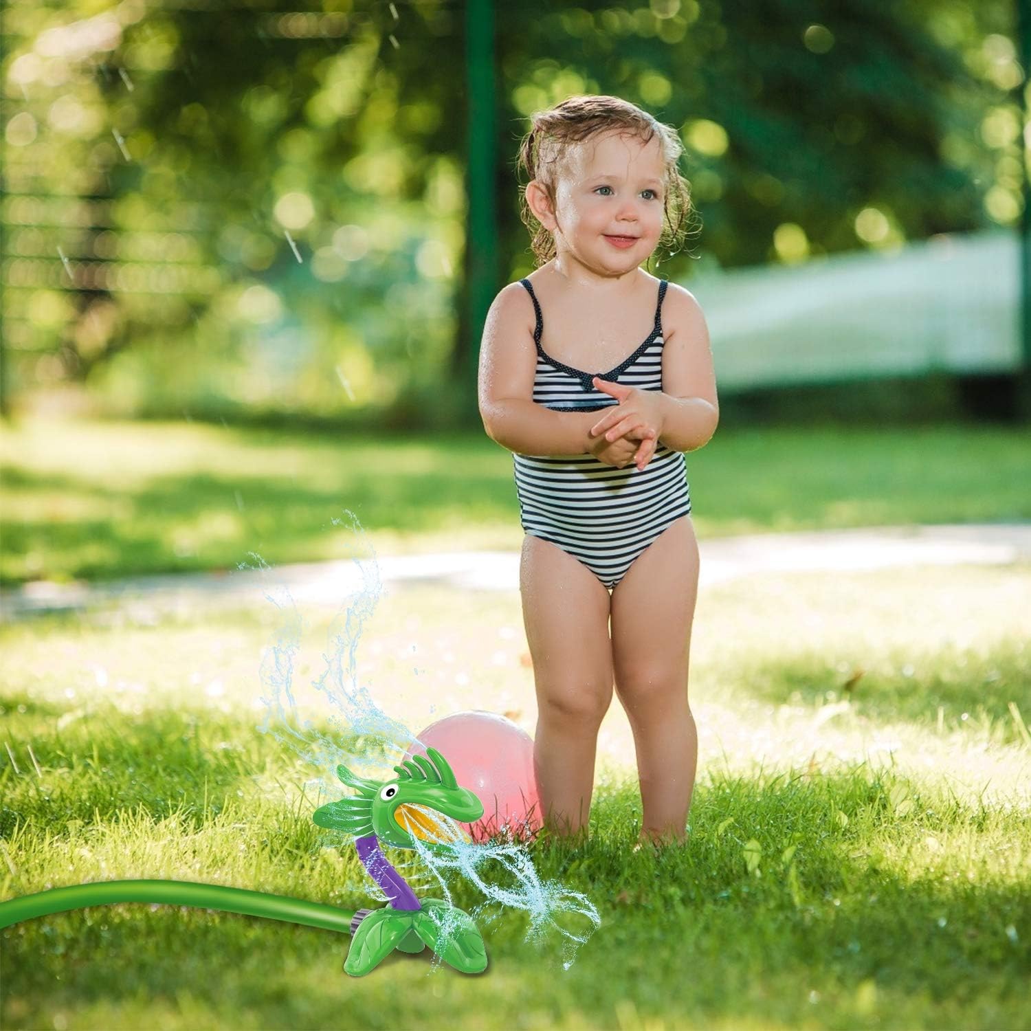 AMENON Sprinkler for Kids Outdoor Water Play Sprinklers Splash Corpse Flower Spray Water Toys for Kids Toddlers Backyard Lawn Game Outdoor Summer Water Fun: Toys & Games