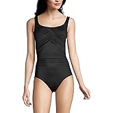 Lands' End Women's D-Cup Slender Grecian Tummy Control Chlorine Resistant One Piece Swimsuit