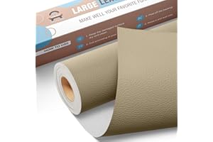 OAZ Large Leather Repair Patch Tape, 16"x 31.5" Self Adhesive Leather Repair Tape for Furniture, Leather Repair Kit for Car Seat, Couch, Sofa, Chair, Boat Seat - Khaki