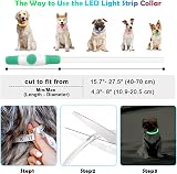 AUAUY LED Light Up Dog Collar Green USB Rechargeable Water Resistant Reflective view 3